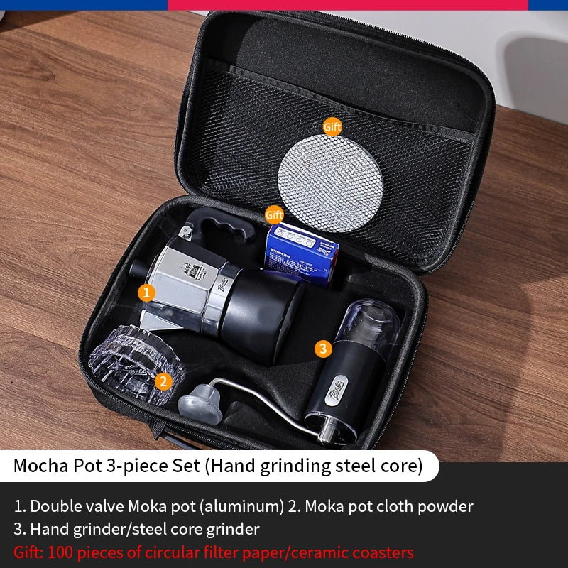 Bincoo Three Valve Mocha Pot Concentrated Latte 316 Stainless Steel Coffee Pot for Baristas Use Mocha Dual Valve Extraction Pots