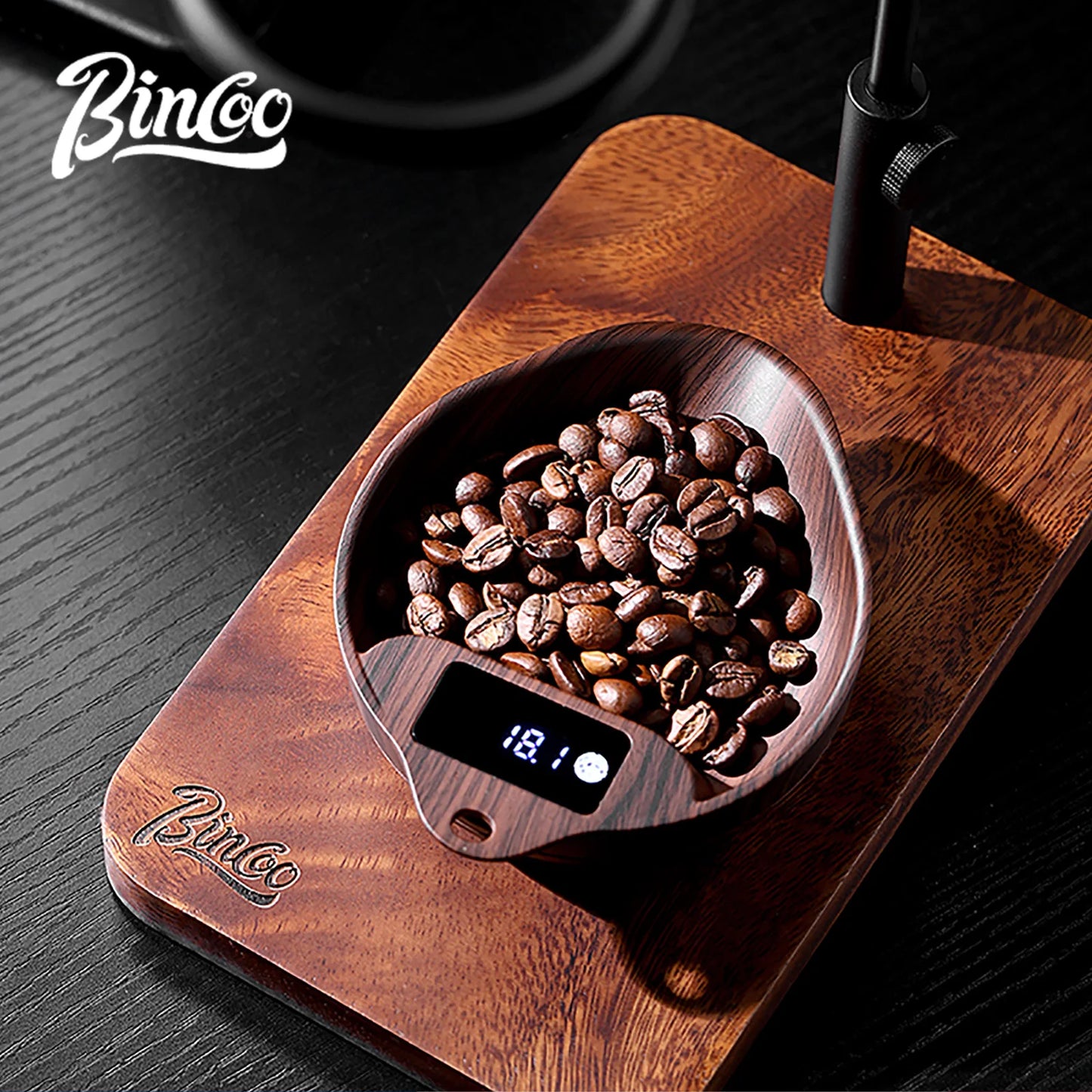 BINCOO Coffee Scale Electronic Bean Measuring Scale ABS Espresso Weighing Display Tray 0.1g/1kg Precise Weighing Barista Tools