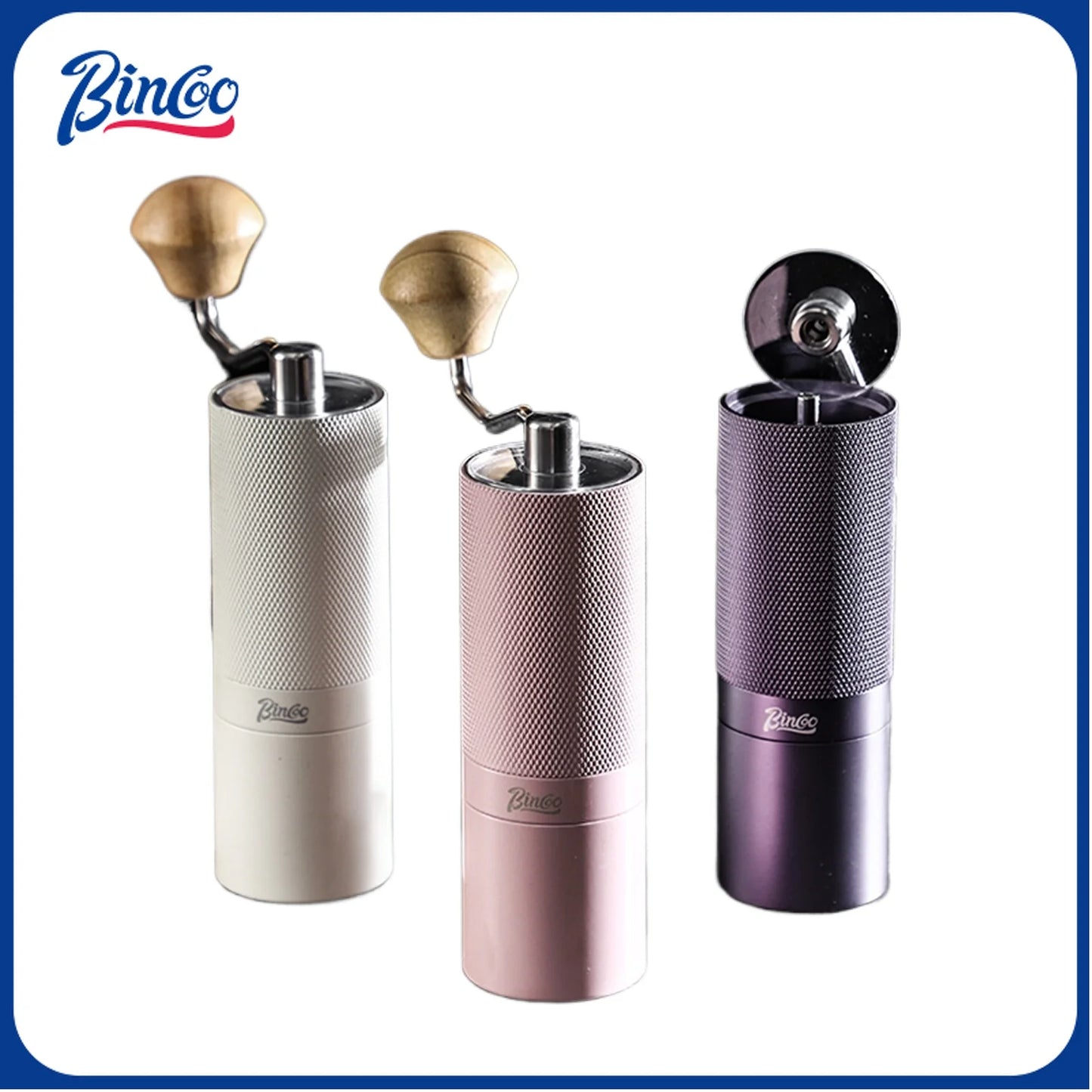 Bincoo Professional Manual Coffee Grinder Six Star Steel Knife Wheel Hand Cranked Coffee Grinder Portable Camping Barista Tools