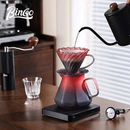 BINCOO Blackberry Hand Brew Coffee Pot Set V60 Filter Glass Sharing Pot Home Coffee Brewing Utensils