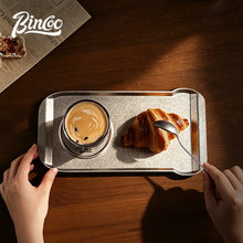 Bincoo Pure Titanium Coffee Serving Tray – Cafe Display Plate for Iced Americano, Latte, Cake & Dessert Storage Platter
