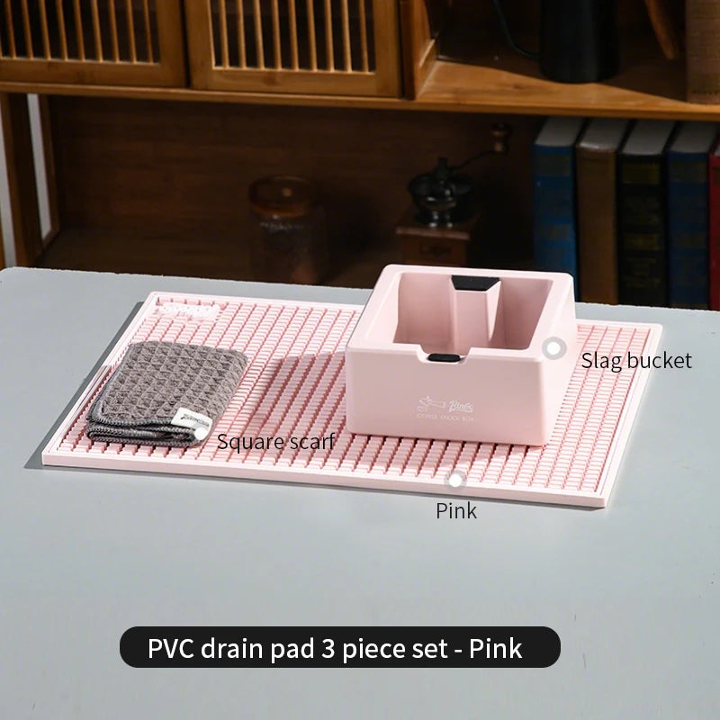 Bincoo Espresso Coffee Tamper Mat PVC Tamping Holder Anti-Skid Coffee Bar Mat for Delonghi Breville Portafilter Barista Tools