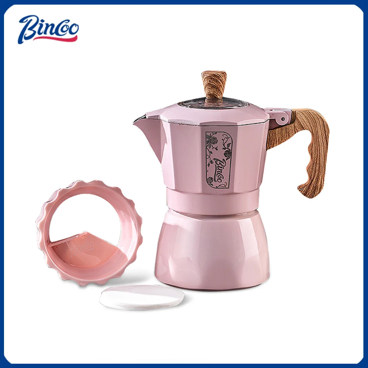 Bincoo Dual Valve Moka Pot Espresso Mocha Pot Concentrated  Extraction Coffee Pot Home Brewing Kit Maker Barista Use Tools