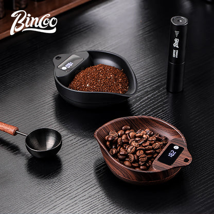 BINCOO Coffee Scale Electronic Bean Measuring Scale ABS Espresso Weighing Display Tray 0.1g/1kg Precise Weighing Barista Tools