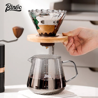 Bincoo 600ml Pour Over Coffee Dripper Coffee Pot Set Coffee Kettle Brewing Cup Octagonal Coffee Pot Coffee Tea pot Funnel Set