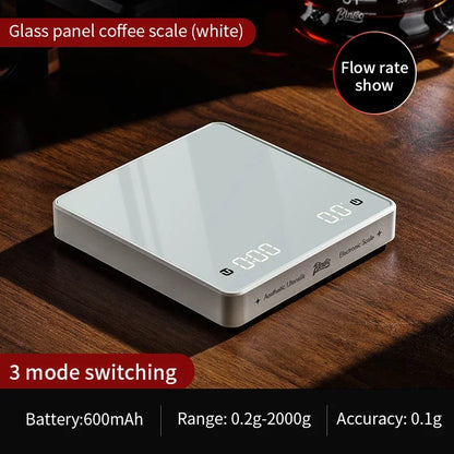 Bincoo Digital Coffee Scale with Flow Rate Timer 3 Smart Modes 0.1g High Precise for Espresso Pour Over Barista Kitchen Scale