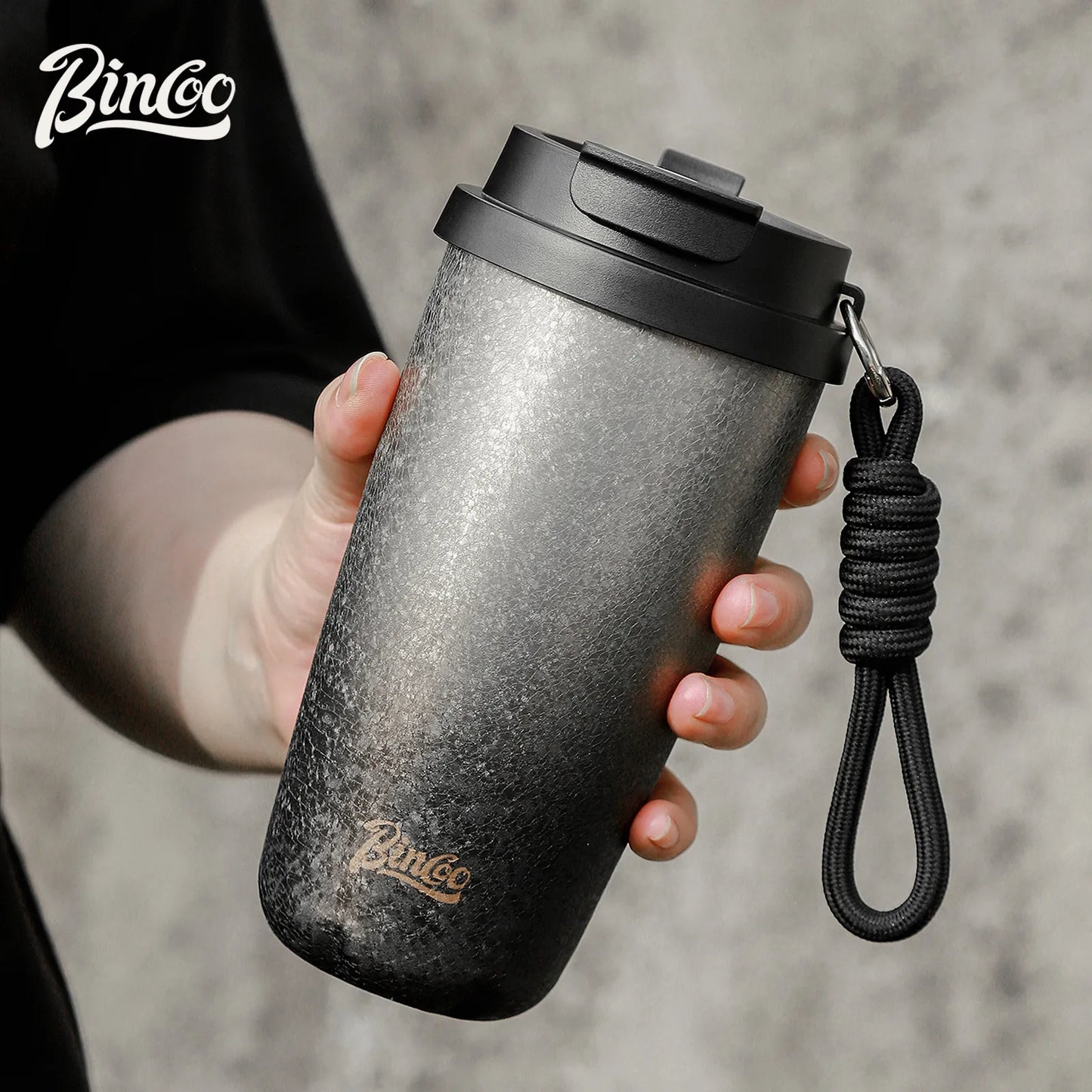 Bincoo 500ml Double Wall Ceramic Lined Travel Mug Car Vacuum Insulated Coffee Cup Portable Stainless Steel Thermal Cup for Daily