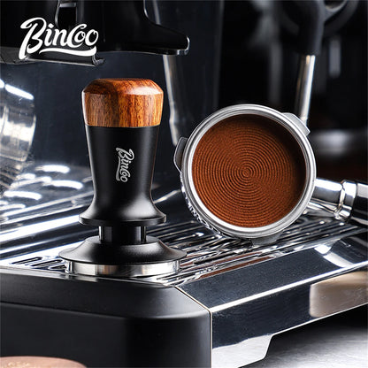 Bincoo Professional Coffee Tamper 51/58mm Spring Pressure Threaded Base Auto Leveling for Portafilter Use