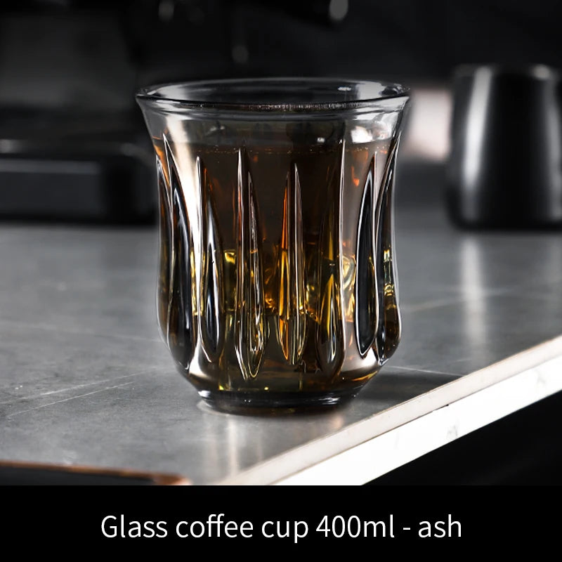 BINCOO 90ml-400ml Glass Coffee Cup Drinking Glasses for Espresso Cappuccino Latte Mug Juice Cocktails Home Kitchen Barista Tools