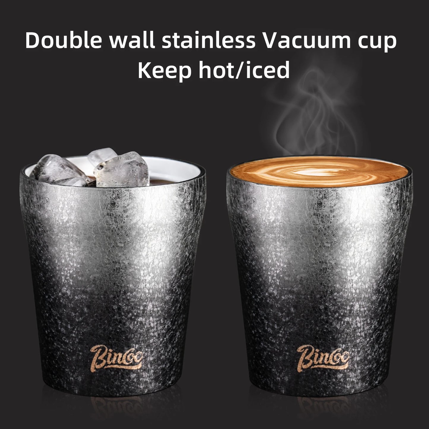 Bincoo 280ml Double Wall Ceramic Lined Travel Mug Portable Car Insulated Cup Stainless Steel Thermal Cup for Camping & Daily