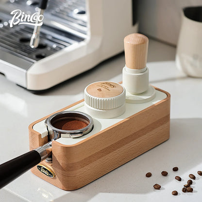 Bincoo 30-Pound Force Espresso Tamper Set - Universal 51/58mm Constant Pressure Coffee Tool with Leveling Base & Accessories