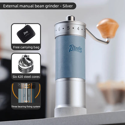Bincoo SM12 Coffee Grinder External Adjustment Steel Core Manual Coffee Bean Grinder