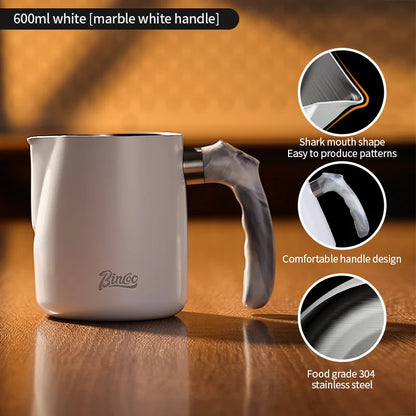Bincoo GYKF2322 Professional Milk Frothing Jug 600ml Sharp Spout Cup Perfect for Latte Art and Milk Steaming Barista Essential Accessory