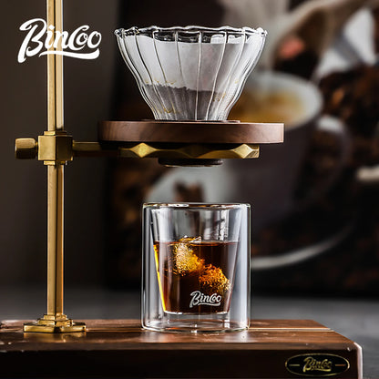 Bincoo Double Layered Coffee Cup High Borosilicate Glass Heat-resistant Anti Scald Concentrated Cup Milk Coffee Ice American Cup
