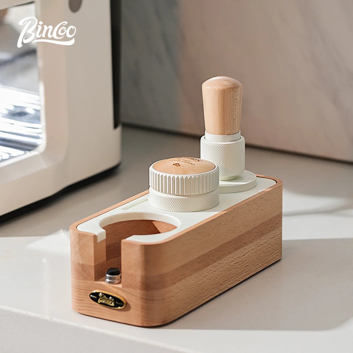 Bincoo 30-Pound Force Espresso Tamper Set - Universal 51/58mm Constant Pressure Coffee Tool with Leveling Base & Accessories