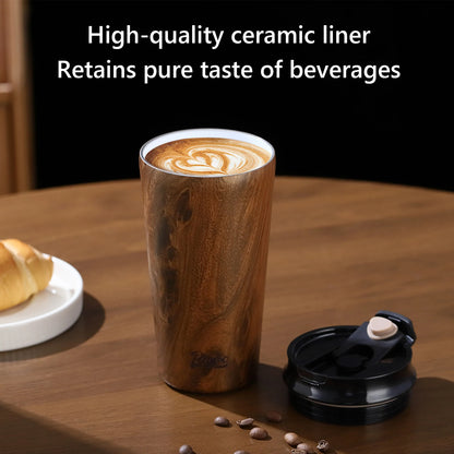 Bincoo 280ml 500ML Stainless Steel Coffee Cup With Ceramic inner liner Double Layer Thermal Mug Travel Car Insulated Water Cups