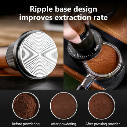 Bincoo 30LB Impact Force Tamper Set with Solid Wood Distributor 51/58mm Constant Pressure Self-Leveling Espresso Tool Kit