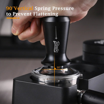 Bincoo Coffee Tamper with Threaded Spring Mechanism 51/58mm Universal Espresso Tamping Pressing Tool Barista Accessories