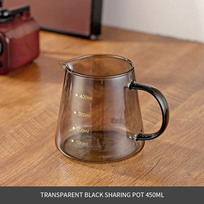 Bincoo 450ml Portable Coffee Sharing Pot – Elegant Coffee Carafe for Latte & Afternoon Tea Smooth Pour Comfort Grip