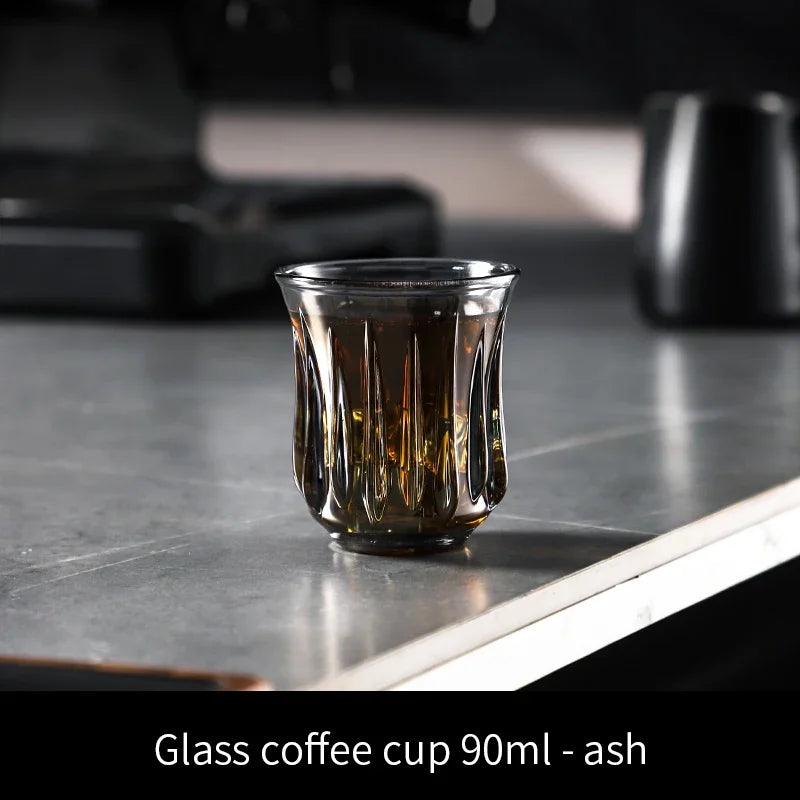 BINCOO 90ml-400ml Glass Coffee Cup Drinking Glasses for Espresso Cappuccino Latte Mug Juice Cocktails Home Kitchen Barista Tools