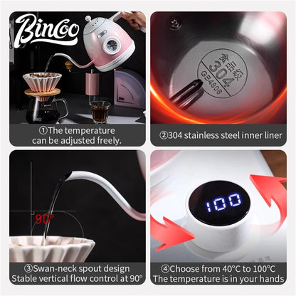 BINCOO Constant Temperature Electric Kettle Hand Brewed Coffee Pot Anti Dry Burning Intelligent Power-off Heating Pot Household