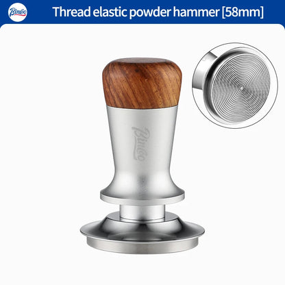 Bincoo Professional Coffee Tamper 51/58mm Spring Pressure Threaded Base Auto Leveling for Portafilter Use