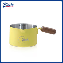 Bincoo Stainless Steel Espresso Measuring Cup With Wood Handle Espresso Shot Cup for Coffee Extraction and Milk Frothing Barista