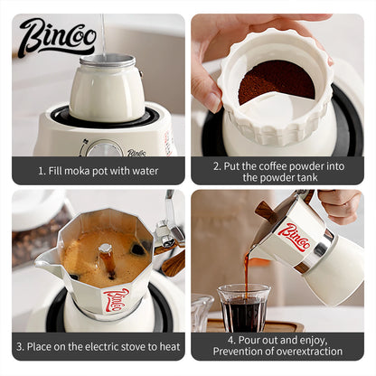 Bincoo Coffee Moka Pot, Single Valve Espresso Maker Brewed Coffee Italian Home Outdoor Kitchen Utensils Barista Accessories