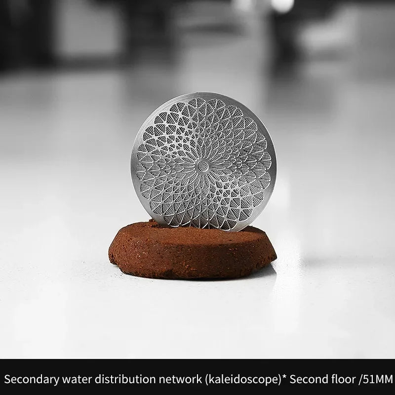 Bincoo Kaleidoscope Secondary Water Distribution Net Italian Coffee Powder Bowl Sintered Piece for Uniform Extraction Stainless