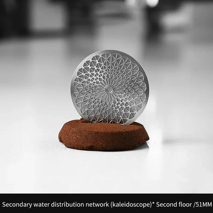 Bincoo Kaleidoscope Secondary Water Distribution Net Italian Coffee Powder Bowl Sintered Piece for Uniform Extraction Stainless