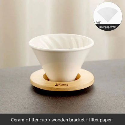 Bincoo 400ml Pour Over Coffee Dripper Espresso Pot Set Coffee Kettle Brewing Cup Threaded Ceramic Funnel Filter Cup Tea Pot