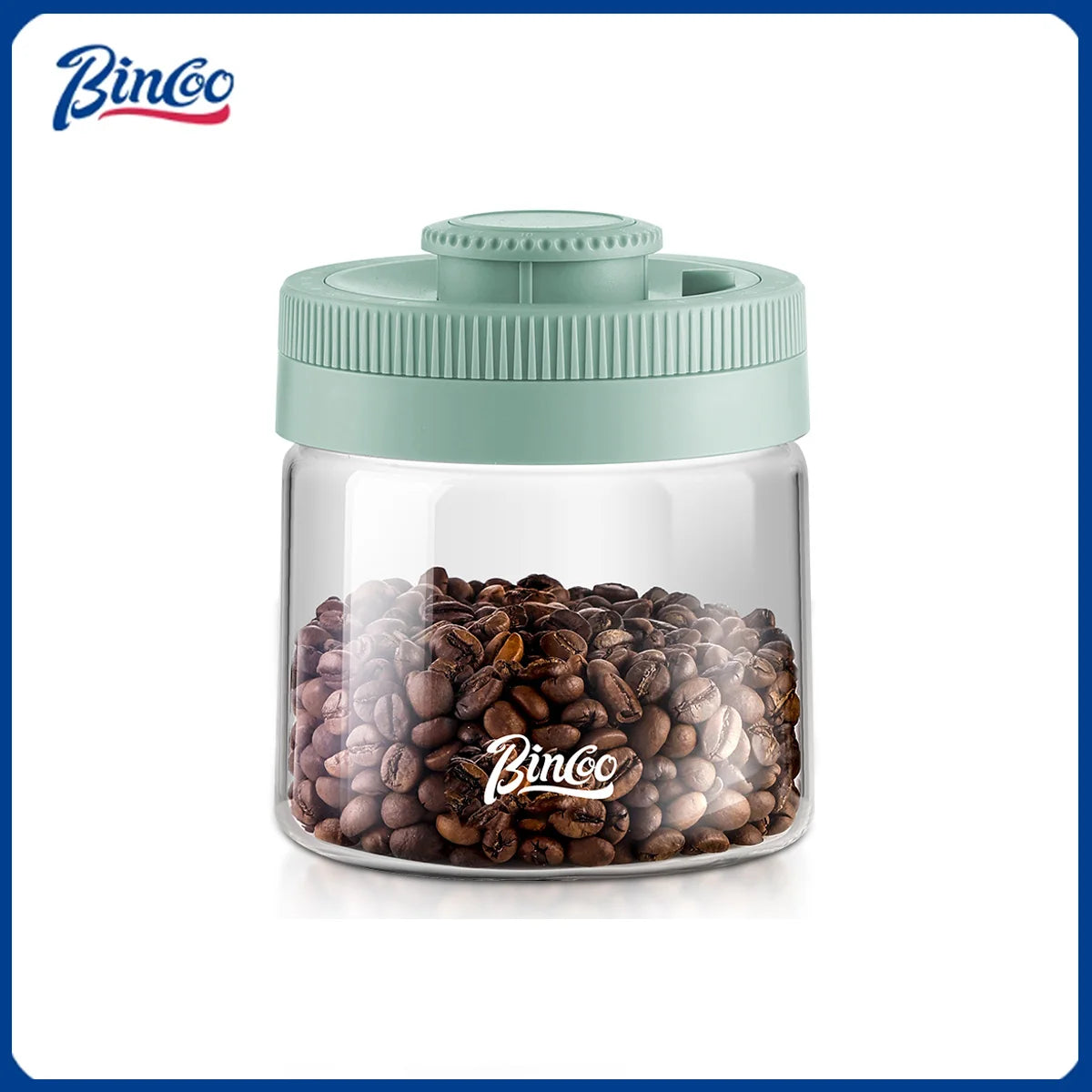 BINCOO Vacuum Sealed Tank Coffee Bean Storage Tank Household Glass Food Storage Jars Moisture-proof Airtight Sealed Container