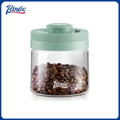 BINCOO Vacuum Sealed Tank Coffee Bean Storage Tank Household Glass Food Storage Jars Moisture-proof Airtight Sealed Container