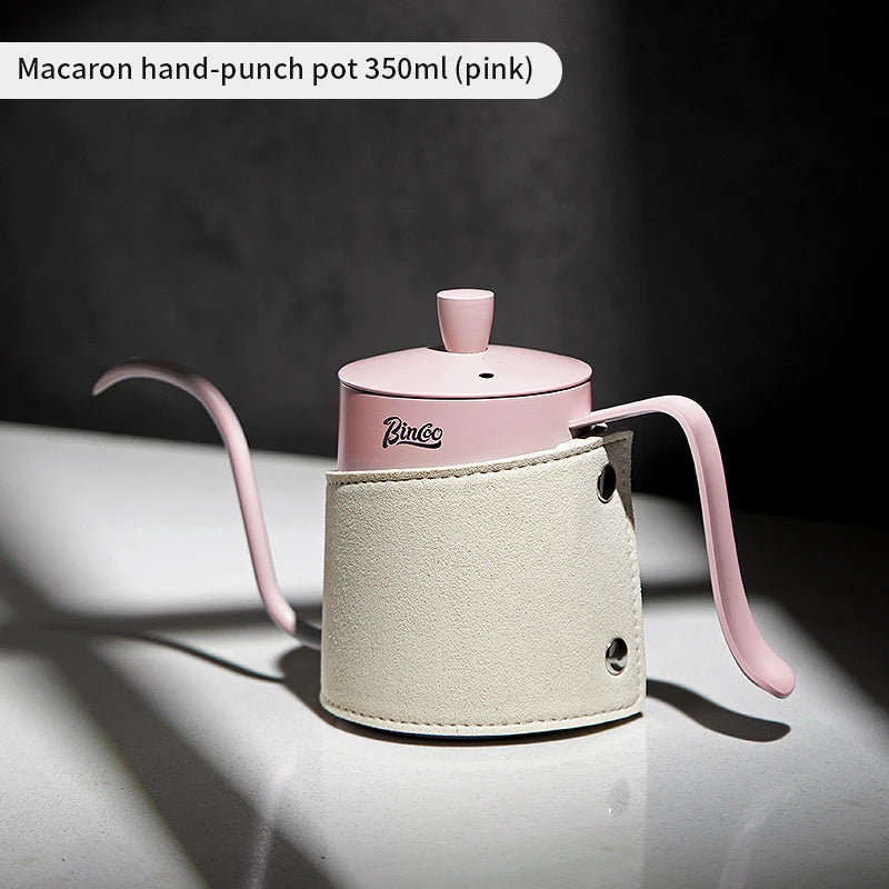 Bincoo GYKF0578 1350ML Hand Brewed Coffee Pot Stainless Steel Goose Neck Long Spout Narrow Mouth with Handle Milk Foam Teapot Kitchen Tool