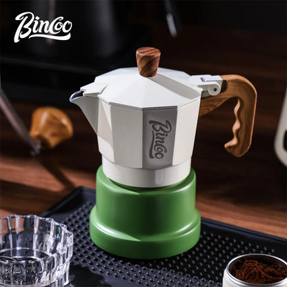 Bincoo GYKF2291 Professional 3Valve Moka Pot Construction 2-3 pa Pressure System Eagle Spout Design Prevents Leakage Home Coffee Brewing