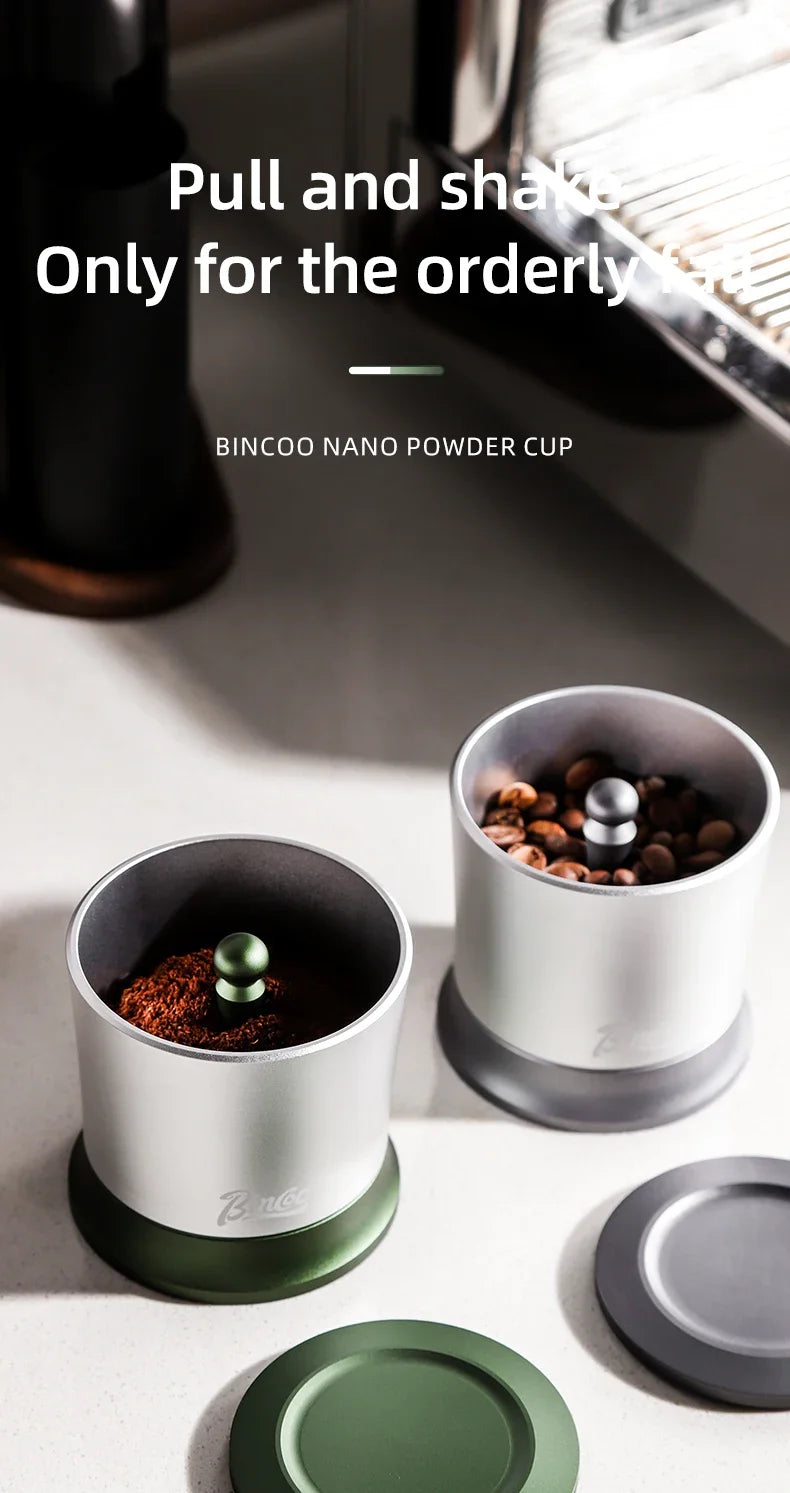 BINCOO 58mm Dosing Shakers Espresso Coffee Powder Receiver Container Espresso Grounds Dosing Cup Barista Coffee Accessories