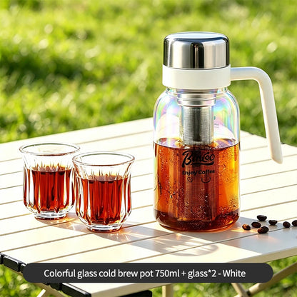 Bincoo Cold Brew Coffee Maker Glass Cold Brew Pitcher with Fine Mesh Filter & Handle Portable Iced Coffee Infuser Bottle