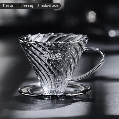 Bincoo Pour Over Coffee Maker Reusable Filter Dripper Glass Coffee Hand Brewing Coffee Sharing Pot Funnel Filter Cups Barista