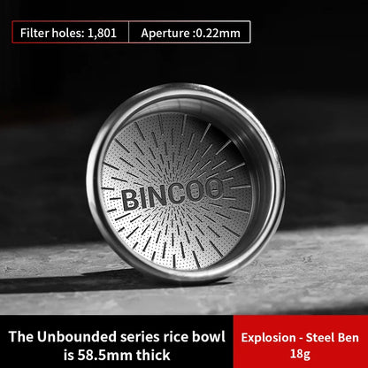 BINCOO Precision High Extraction Matrix 51/58.5mm Basket Filter,Micro Sieve Filter Basket Stainless Steel Portafilter Basket Net