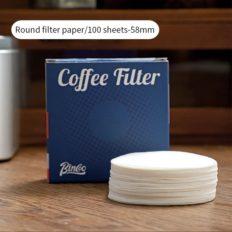 Bincoo Disposable Coffee Filter Paper for 51/53/58/60mm Espresso Maker 100Pieces Espresso Paper Filter Home Kitchen Accessorie