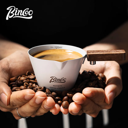 Bincoo 120mL Measuring Cup With Coffee Scale Stainless steel Coffee Extract Cup Italian Espresso Coffee Ounce Milk Cup