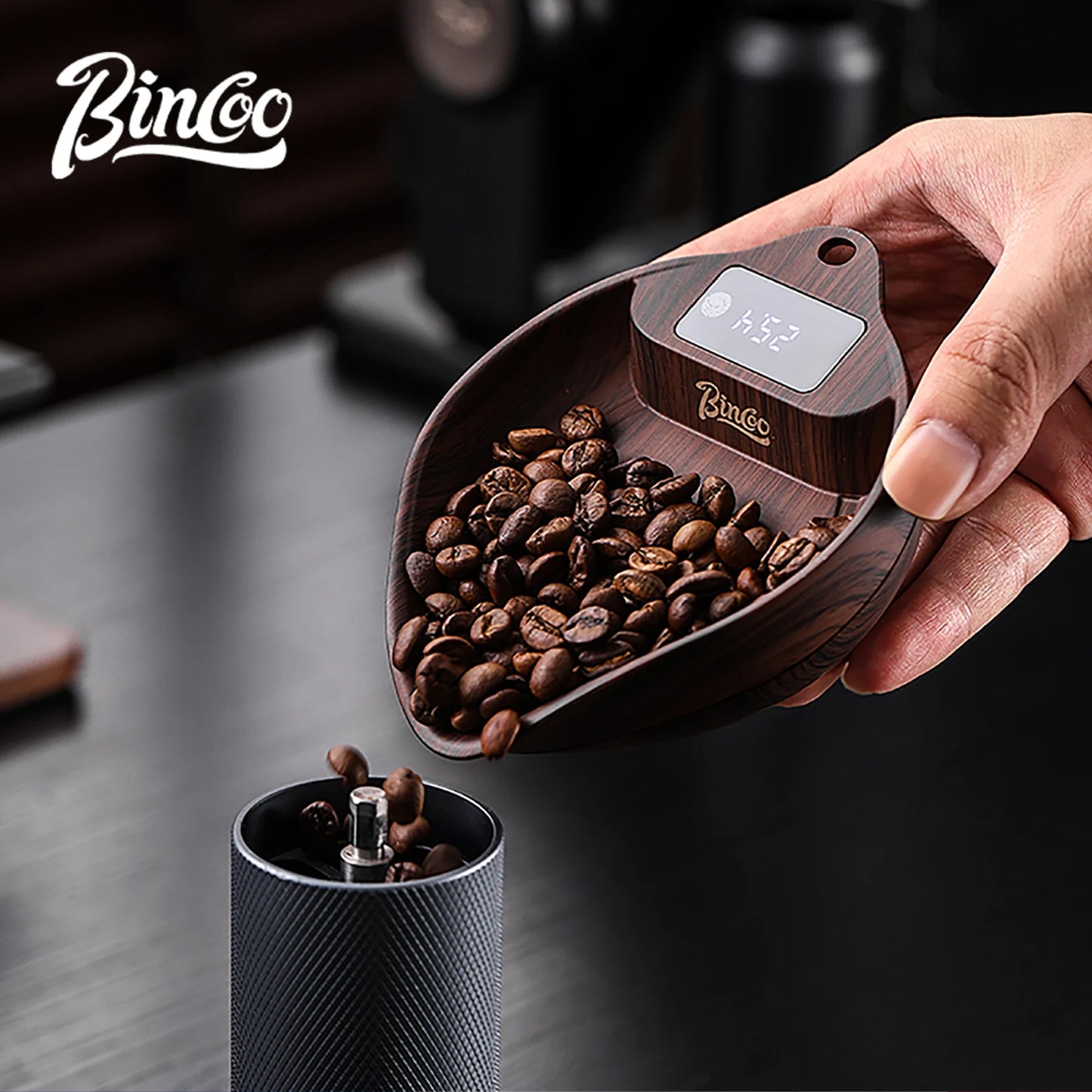 BINCOO Coffee Scale Electronic Bean Measuring Scale ABS Espresso Weighing Display Tray 0.1g/1kg Precise Weighing Barista Tools