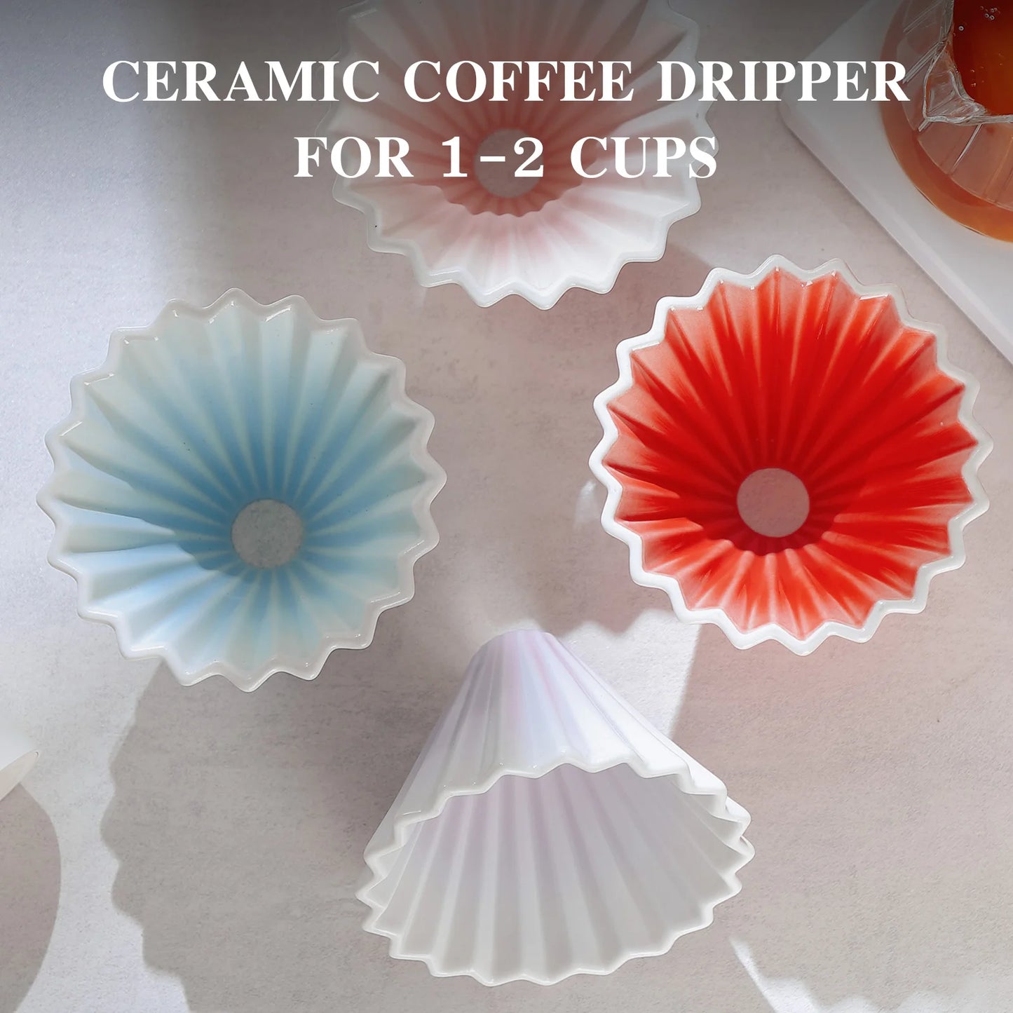 BINCOO Ceramic Hand Brewing Coffee Filter Cup Reusable Filters Coffee Maker Funnel Dripper Cake Filter Cup Coffee Accessories