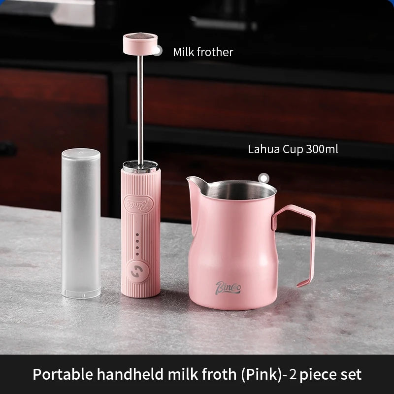 Bincoo Coffee Electric Milk Frother Coffee Latter Mug Set Milk Frother Mixer Coffee Latte Art Cup 300/450ML