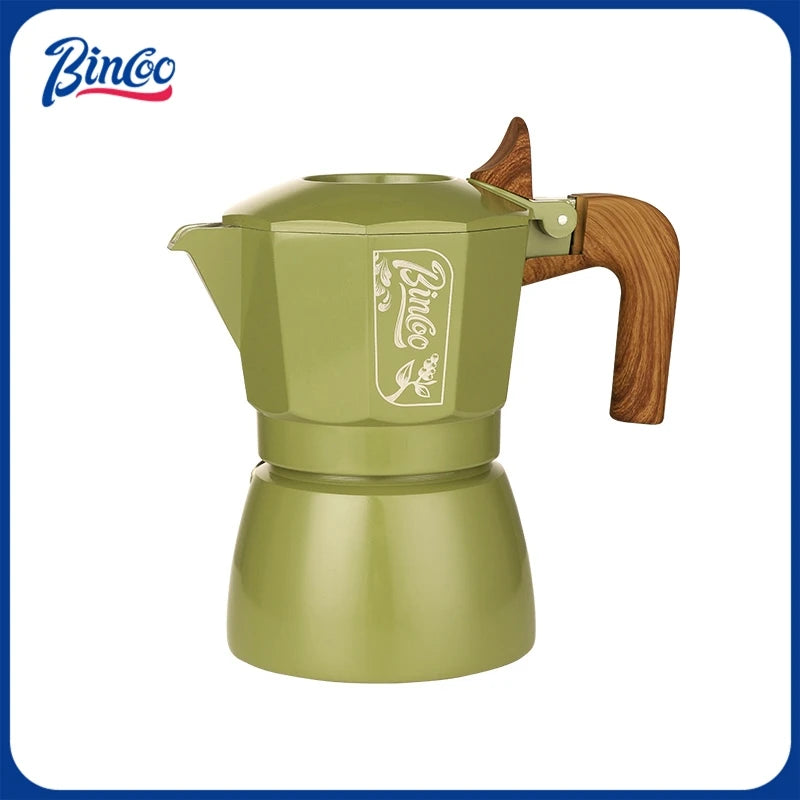 Bincoo Premium Moka Pot Set 6 Color Options Dual Valve System Compact Italian Coffee Maker for Stovetop Brewing