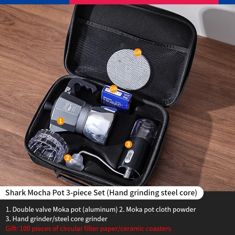 Bincoo Three Valve Mocha Pot Concentrated Latte 316 Stainless Steel Coffee Pot for Baristas Use Mocha Dual Valve Extraction Pots