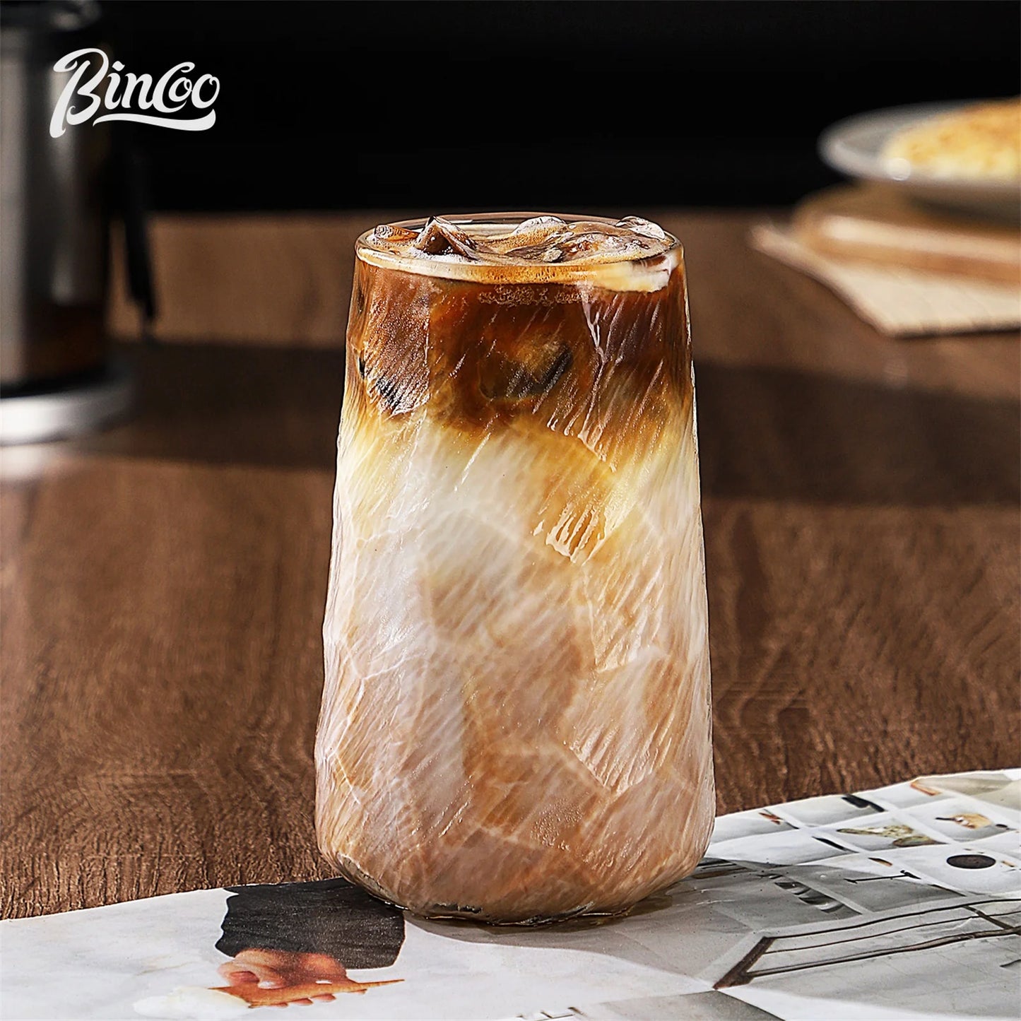 Bincoo GYKF2313 Premium Glass Coffee Cup Collection Retro Aesthetic for Dirty Coffee AmericanoEspresso High Quality for Home Cafe Use