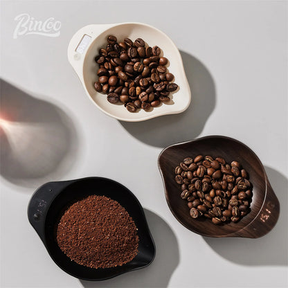 Bincoo Professional Coffee Scale Bean Tray Intelligent Electronic Scale Kitchen Scale 500G/0.1G Precise Weighting Rechargeable