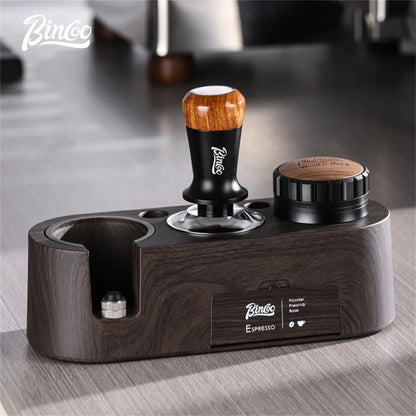Bincoo Coffee Espresso Distributor 51/58mm Cloth Powder Hammer Machine Leveler Tool Coffee Tamper Storage Base Coffee Holder Set
