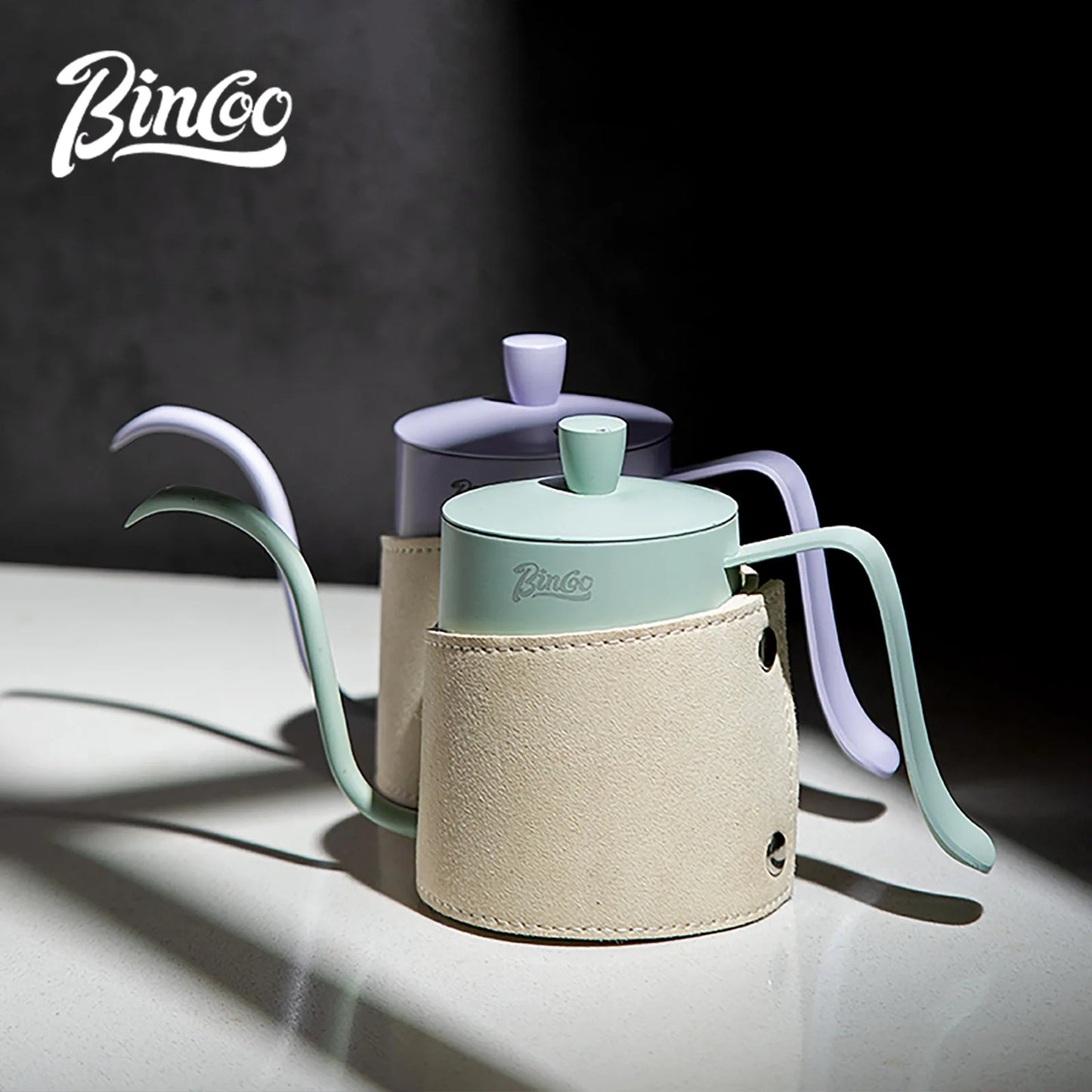 Bincoo 350ML Hand Brewed Coffee Pot Stainless Steel Goose Neck Long Spout Narrow Mouth with Handle Milk Foam Teapot Kitchen Tool